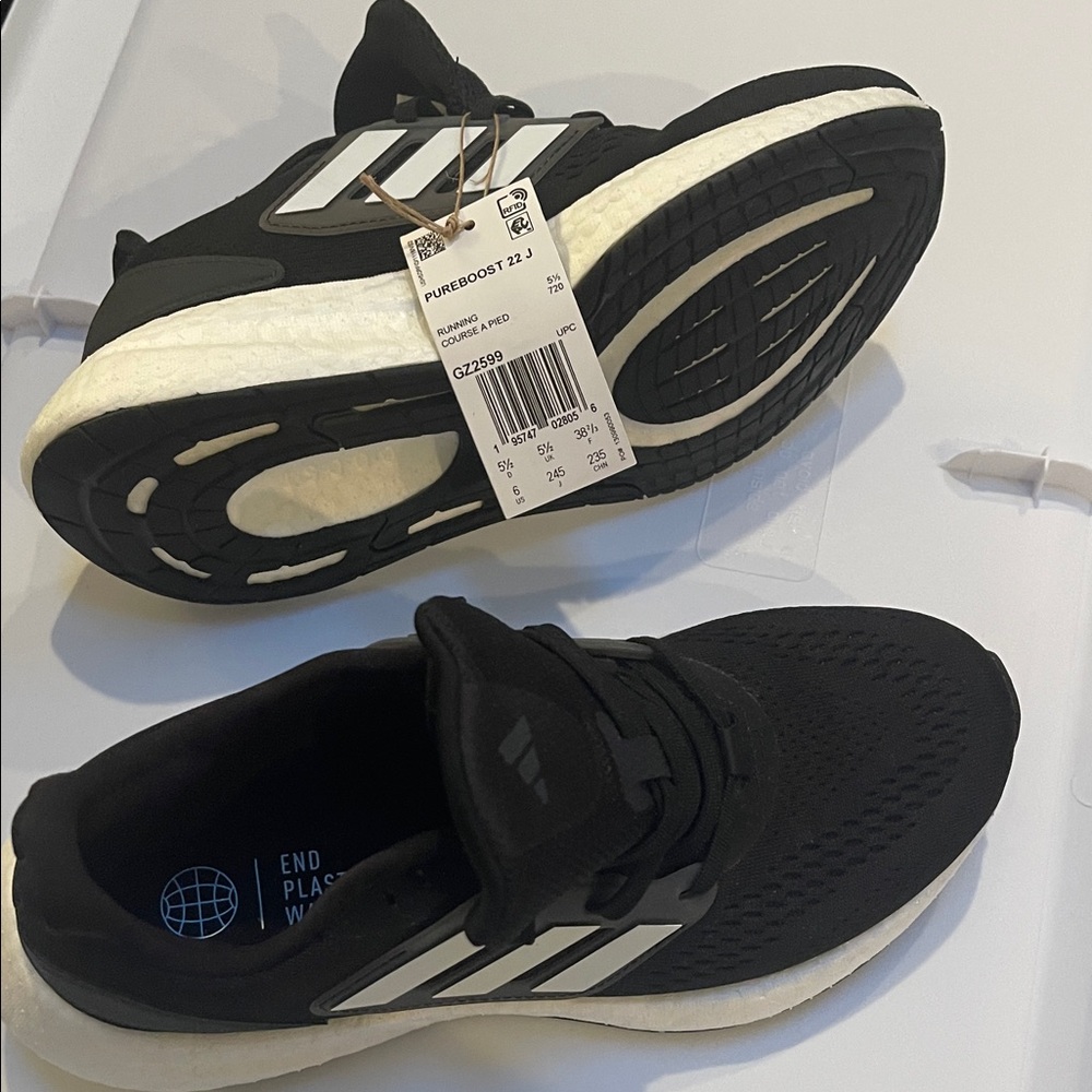 Adidas Black and White Pureboost Shoes